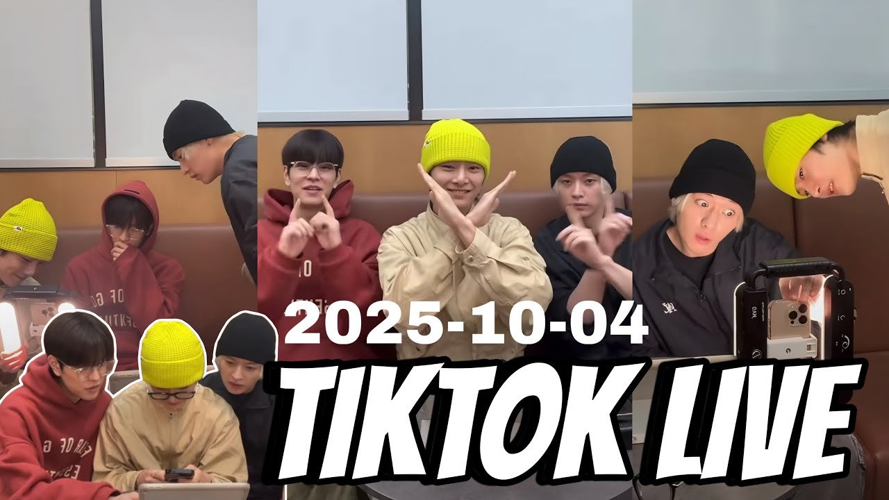Lee Know, Seungmin and I.N (Stray Kids) TikTok live. 2025-10-4