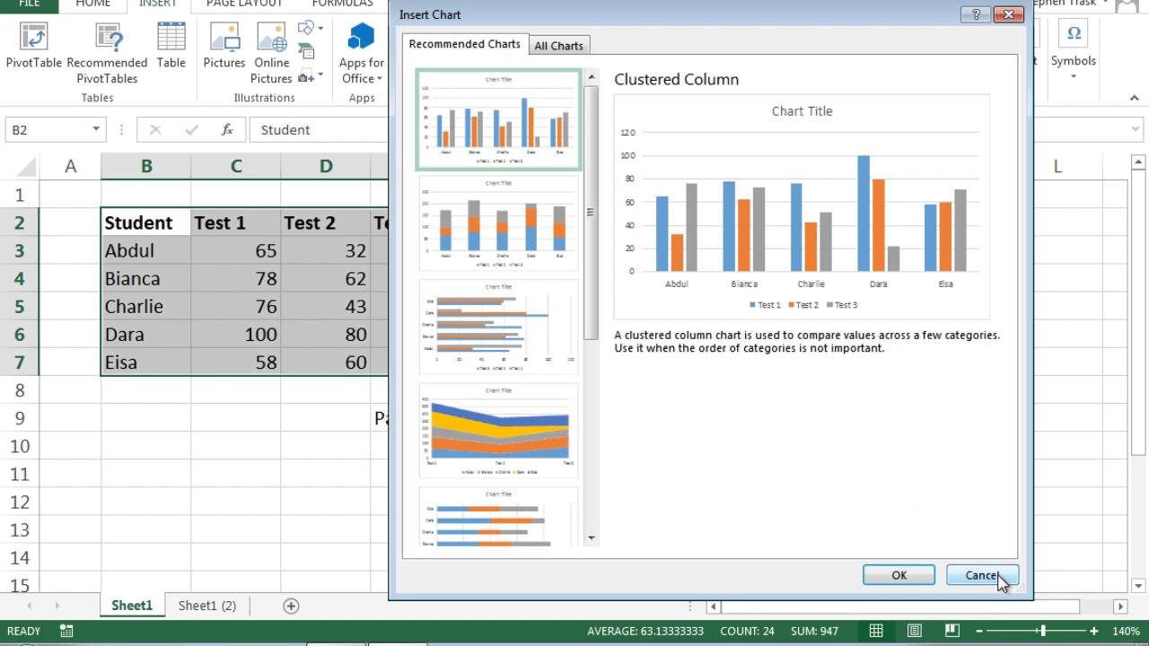 Excel - How to create a basic chart