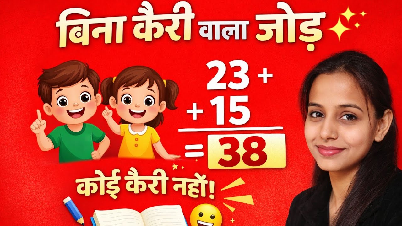 बच्चों के लिए “बिना कैरी वाला जोड़ (Addition Without Carry)”