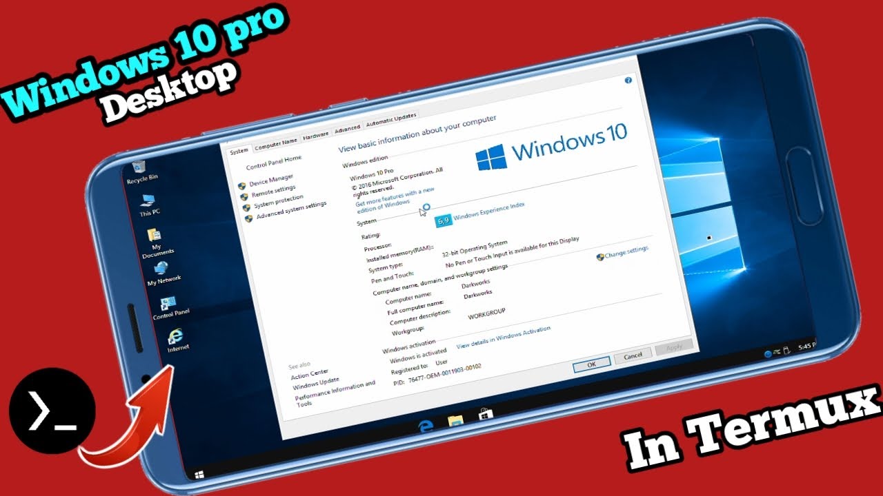 Установка Windows 10 на Termux || Без рута