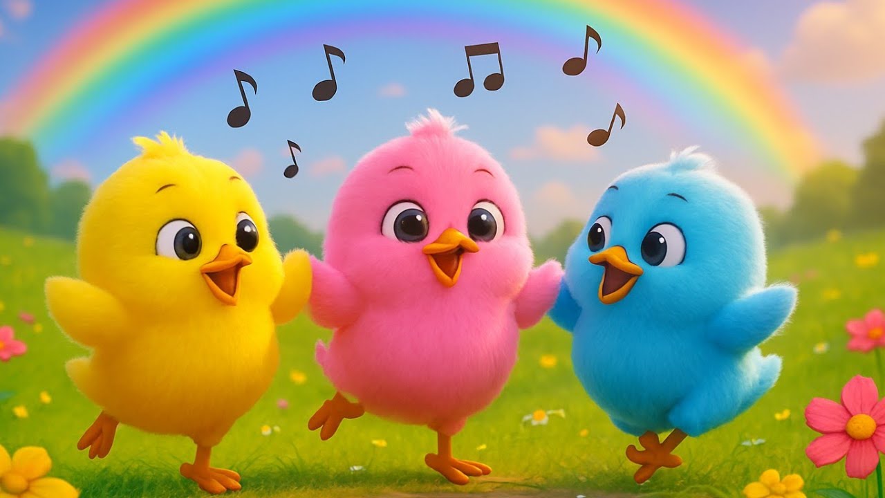 🌈 Colorful Baby Chicks Song | Hindi Kids Cartoon Rhyme