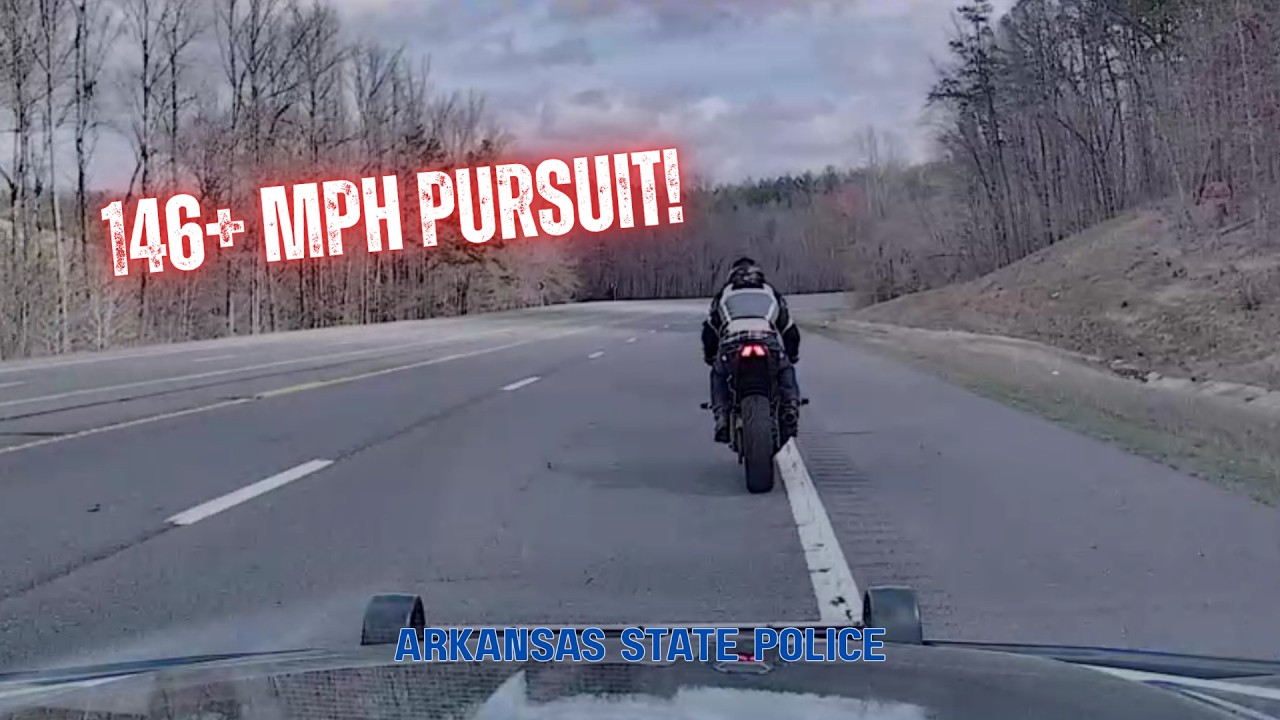 Motorcycle hits 146+ MPH fleeing from Arkansas State Police  #pursuit #chase #arkansasstatepolice