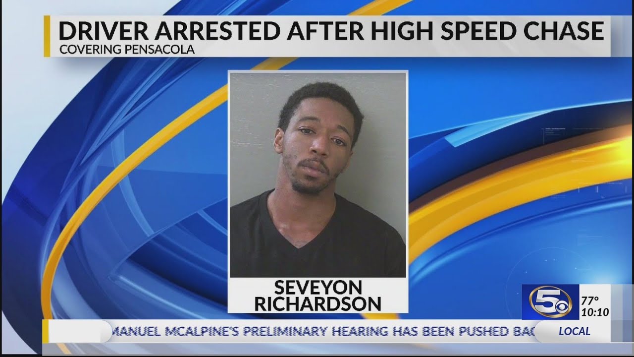 Man arrested after going 100+ mph in Pensacola chase