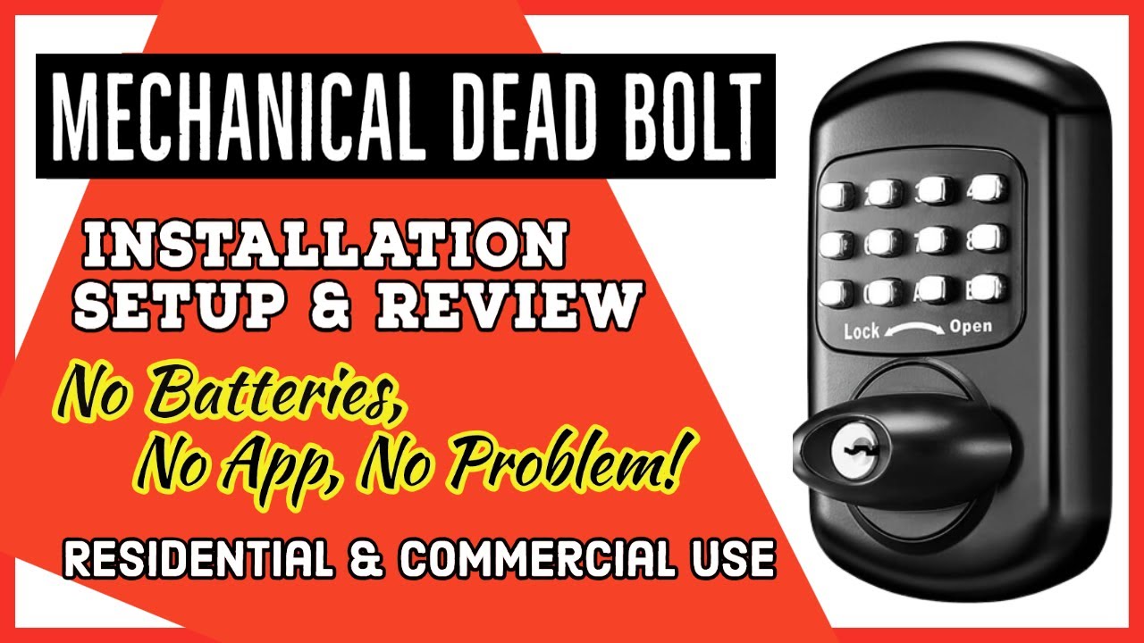 Elemake Mechanical Deadbolt Keyless Entry Door Lock No Batteries Needed Installation & Review