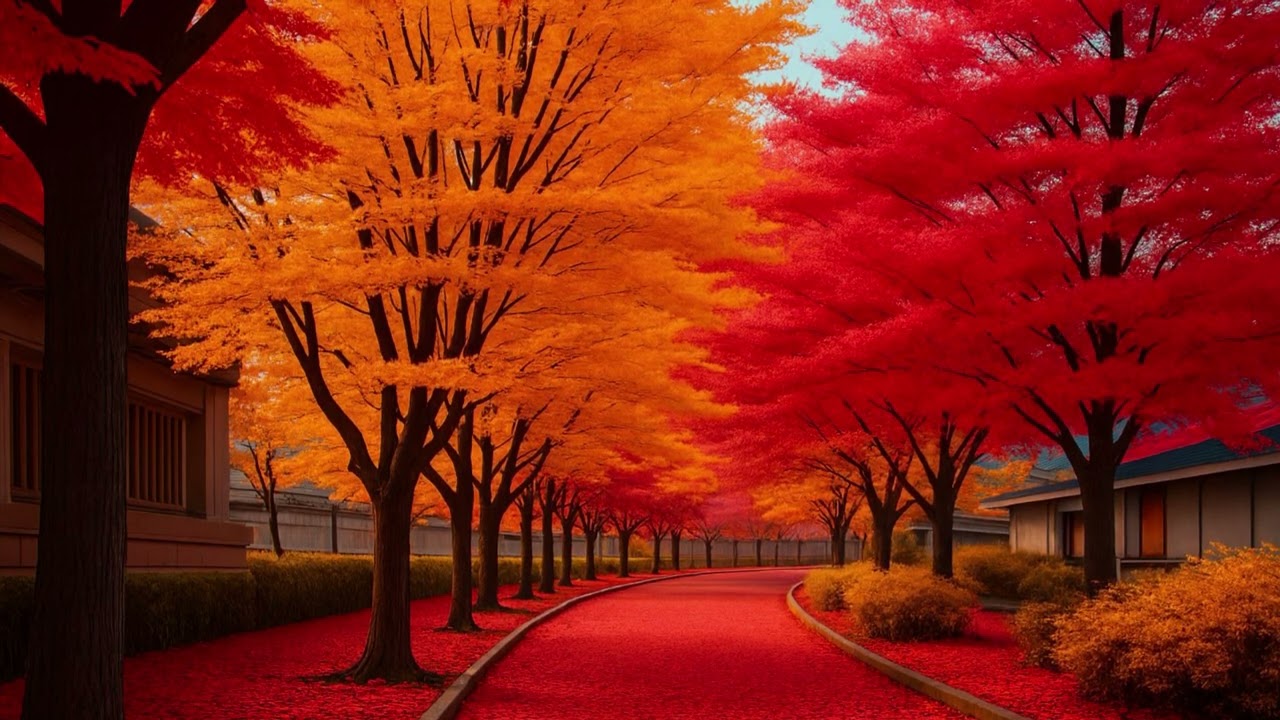 Autumn Calm 🍁 秋の道 🍁 Herbstweg 🍁 Caminho de Outono  🍁 शरद पथ @Nature-Relaxation-e7l