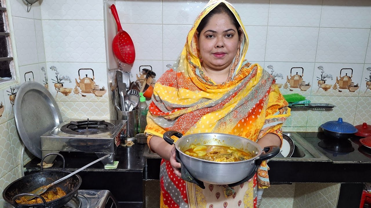 খুব সহজে কাতল মাছ দিয়ে লাউ রান্না করলাম। 