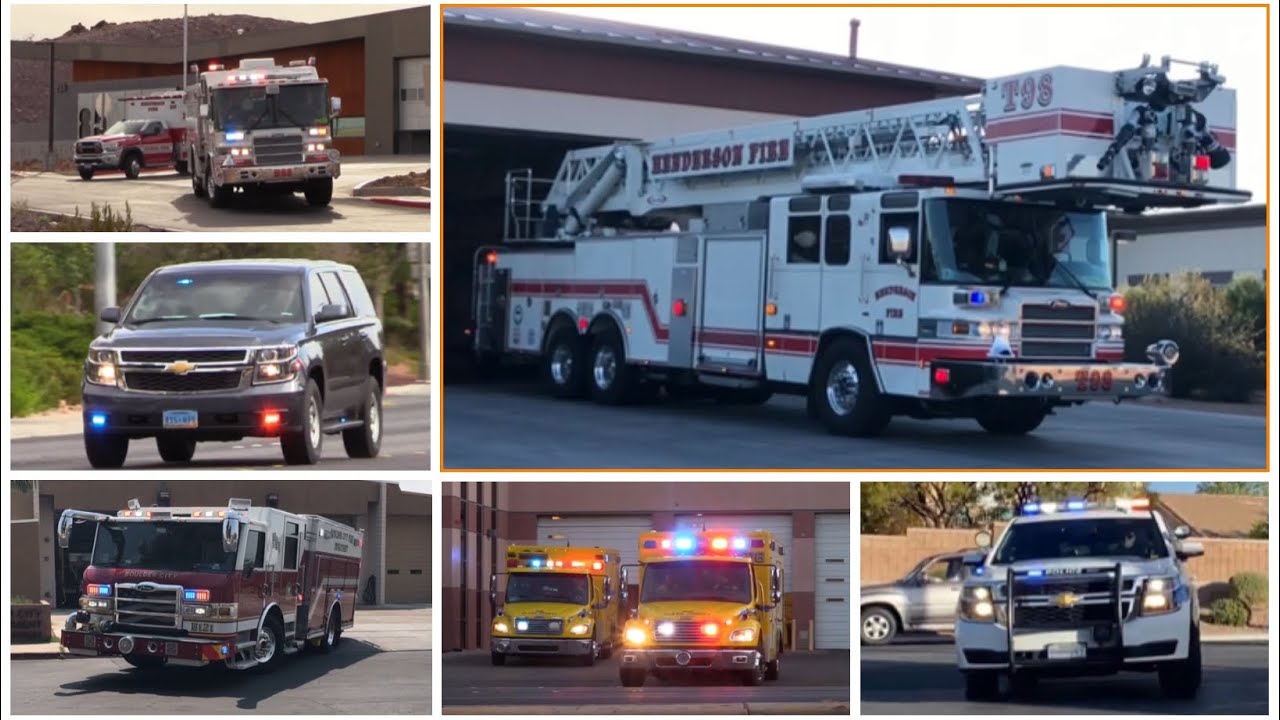 Fire Trucks, Police Cars, and Ambulances Responding Compilation #1 (Las Vegas)