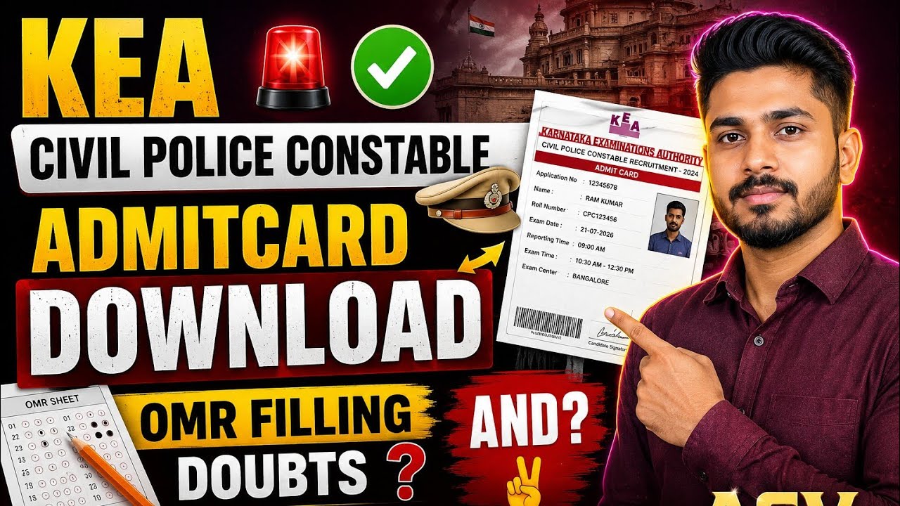 KEA Civil Police Constable Admit Card Download ✅ | OMR Filling Doubts | Exam Day Guidelines | ASV 