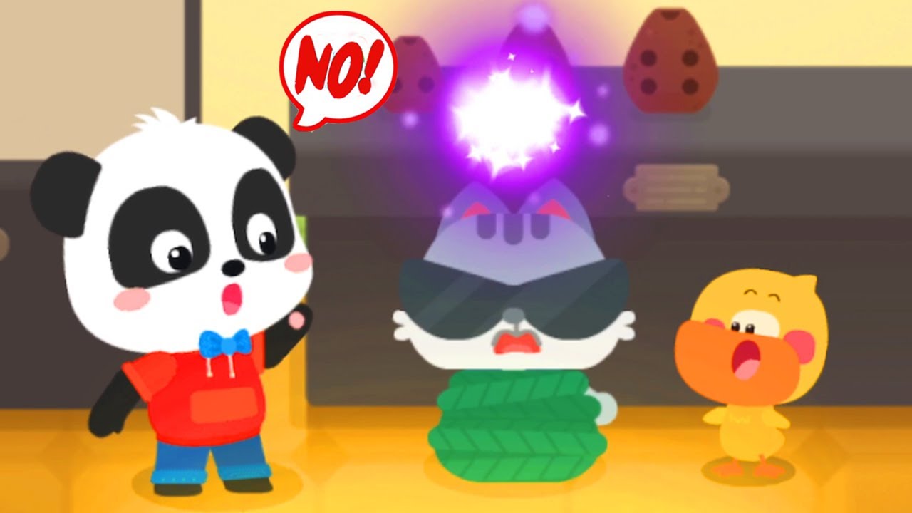 Little Panda's Learning Academy #29 - Help Kiki & Quacky to Catch the Bad Cat - BabyBus Games