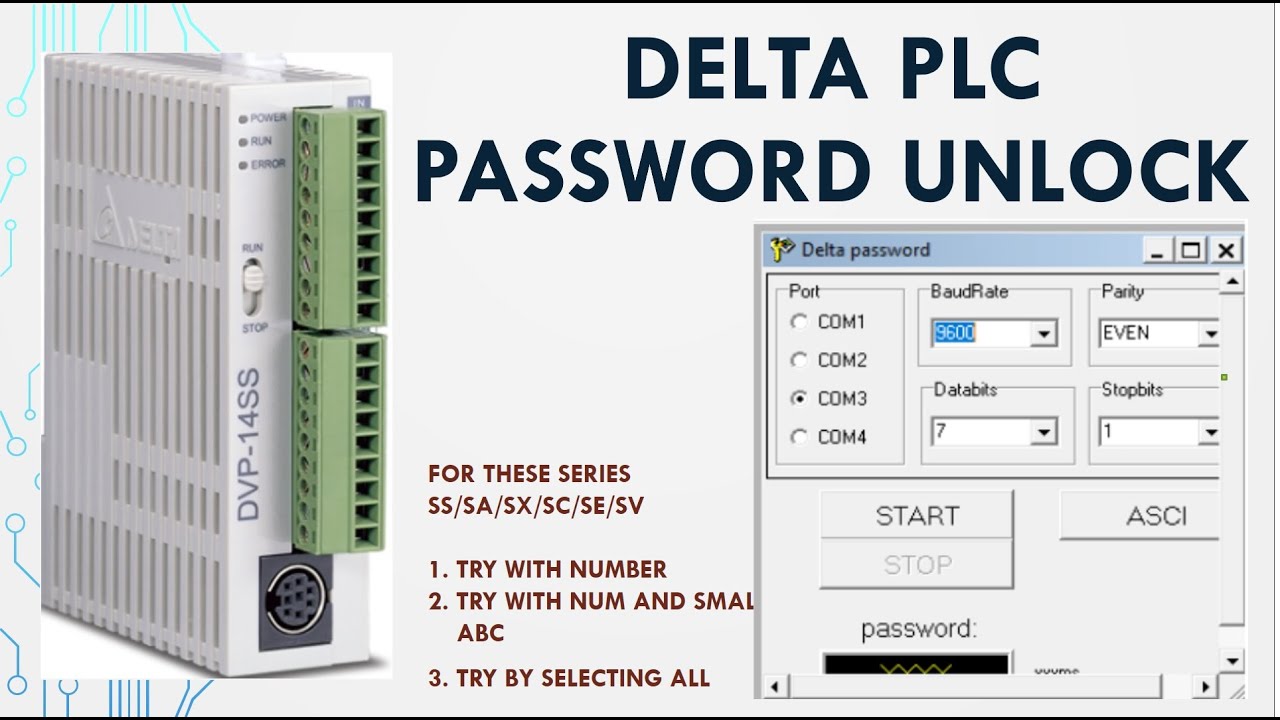 delta plc unlock | delta plc password unlock software | delta plc password |delta plc program upload