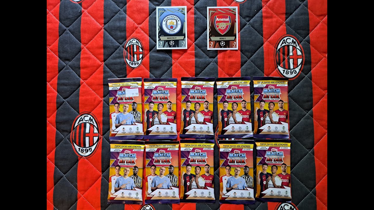 TOPPS MATCH ATTAX 23/24 - MECZ MANCHESTER C. vs ARSENAL - UNBOXING 10 SASZETEK - KOLEJNE SUPER TRAFY