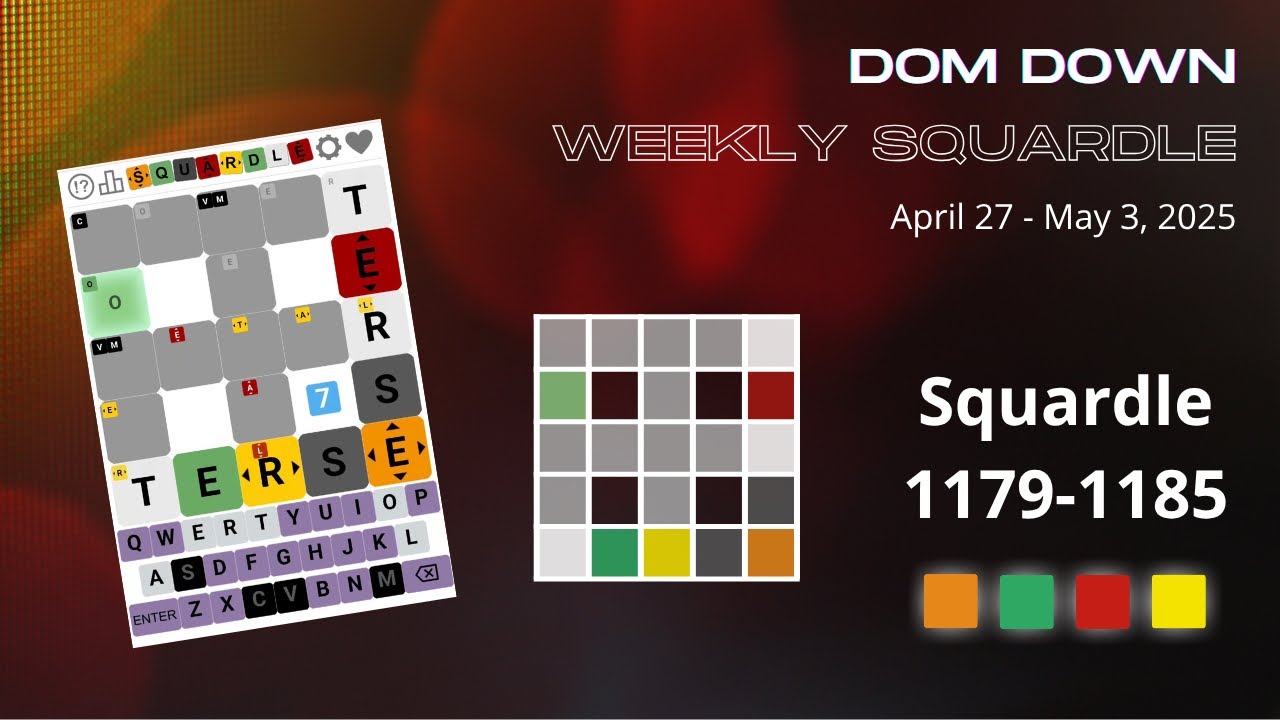 Weekly Squardle 🟧🟩🟥🟨 | April 27 - May 3, 2025 | Dom Down