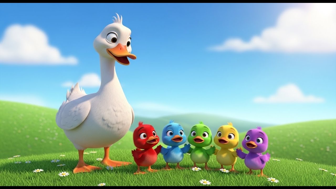 5 Little Ducks Learn Colors Song! 🦆🌈 Fun Nursery Rhymes for Toddlers & Kids