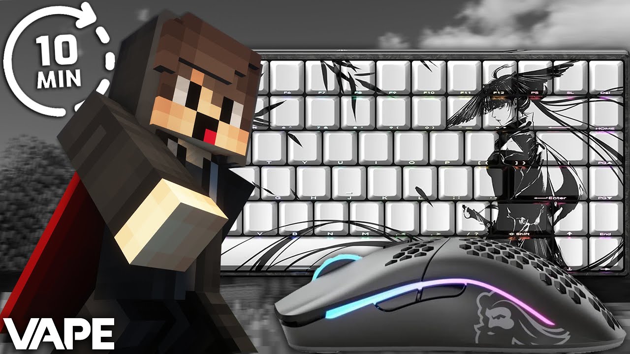 10 Minutes of ASMR Hypixel Bedwars with Keyboard & Mouse Sounds (Vape V4)