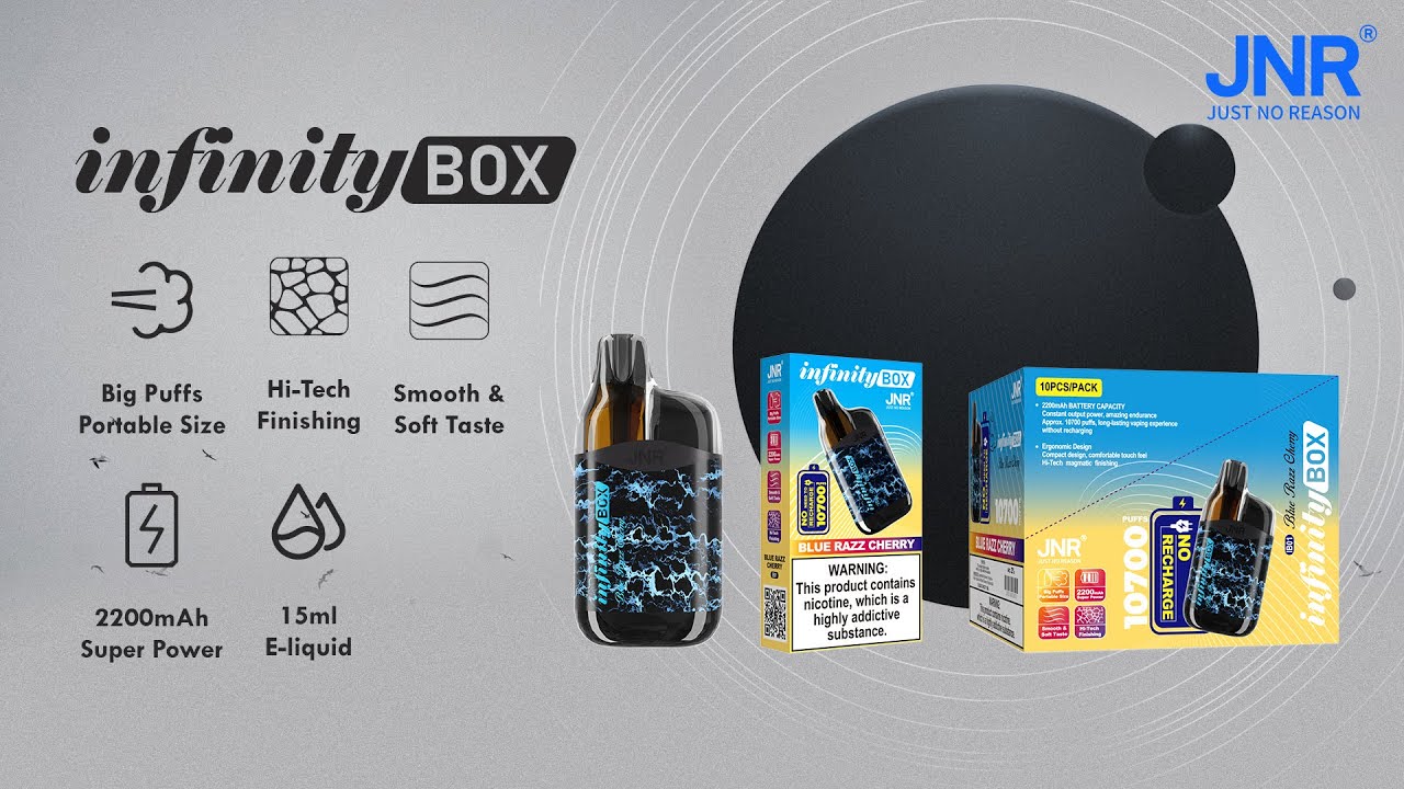 No charging, 10700 puffs, and a touch of innovation. #InfinityBOX #JNR