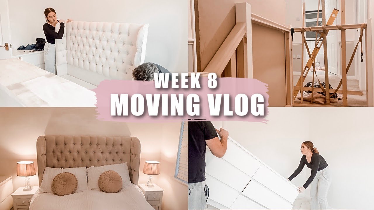 MOVING VLOG WEEK 8 | HUGE UPDATES! NEW STAIRS, COMPLETED GUEST BEDROOM, LIVING ROOM PLANS