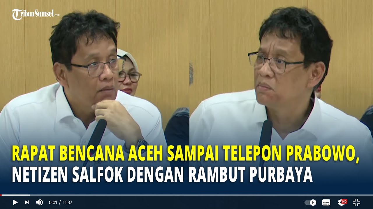 Rapat Bencana Aceh Sampai Telepon Prabowo, Netizen Salfok dengan Rambut Purbaya