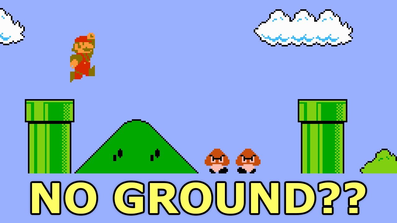 Speedrunning Super Mario Bros. but the floor is INVISIBLE??