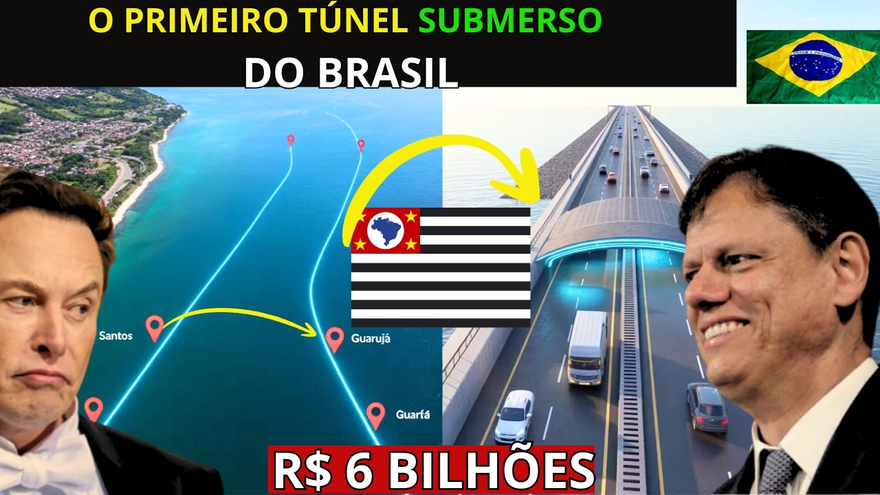 TÚNEL SUBMERSO SANTOS–GUARUJÁ: A OBRA BILIONÁRIA QUE VAI PASSAR POR BAIXO DO MAR