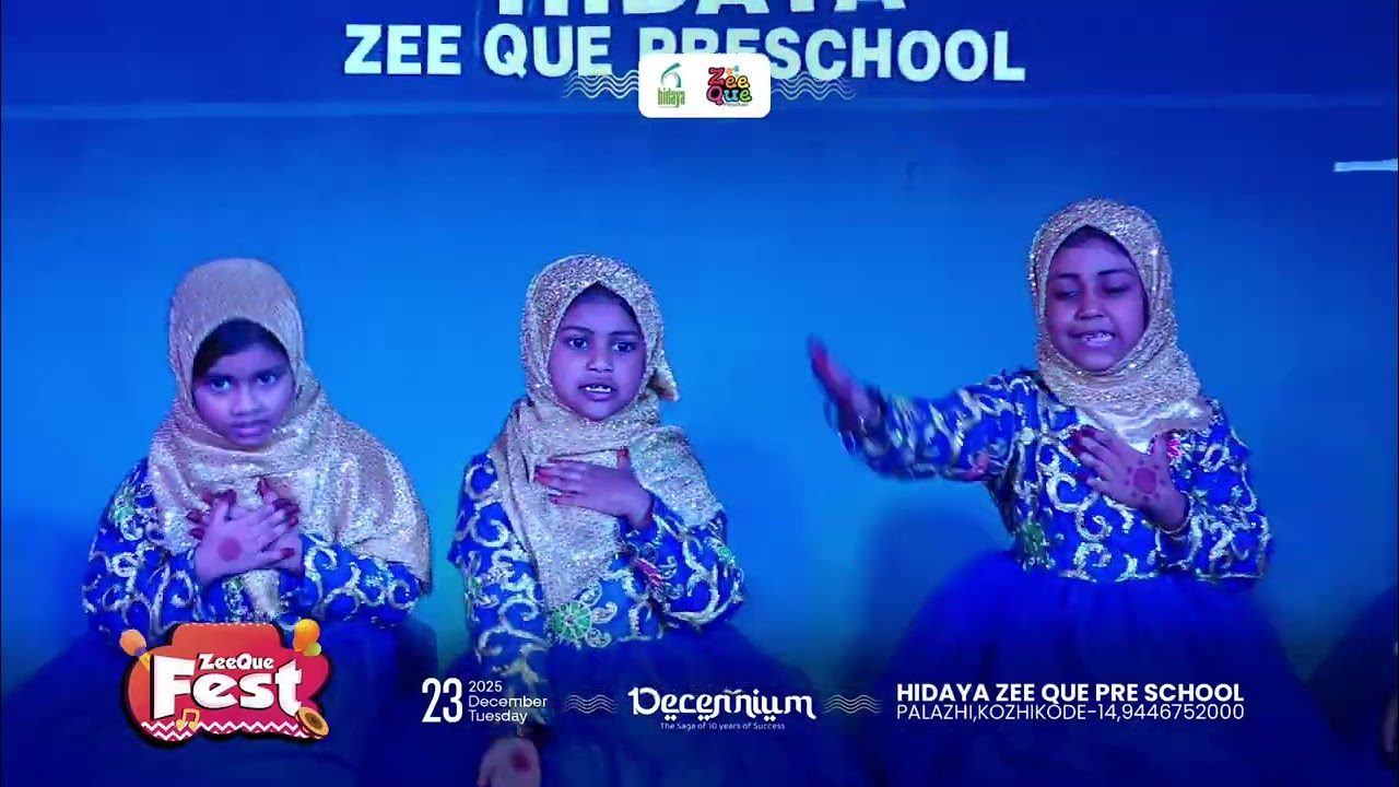 HIDAYA ZEE QUE FEST | NASHEEDA PERFORMANCE by uzq students | Hidaya Zee Que Preschhol,Palazhi