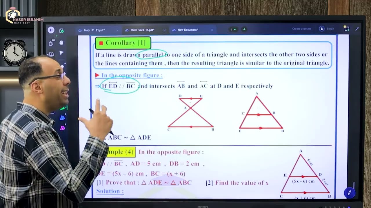 Similarity of two triangles -Sec. 1 - 1st term 2026 -التشابه بين المثلثات للصف الأول الثانوي لغات