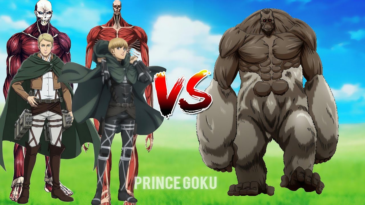 ERVIN & ARMIN COLOSSAL TITAN VS YMIR, NINE TITANS & ALL AOT UNIVERSE TITANS! 😱⚔️CROSSOVER PNG BATTLE