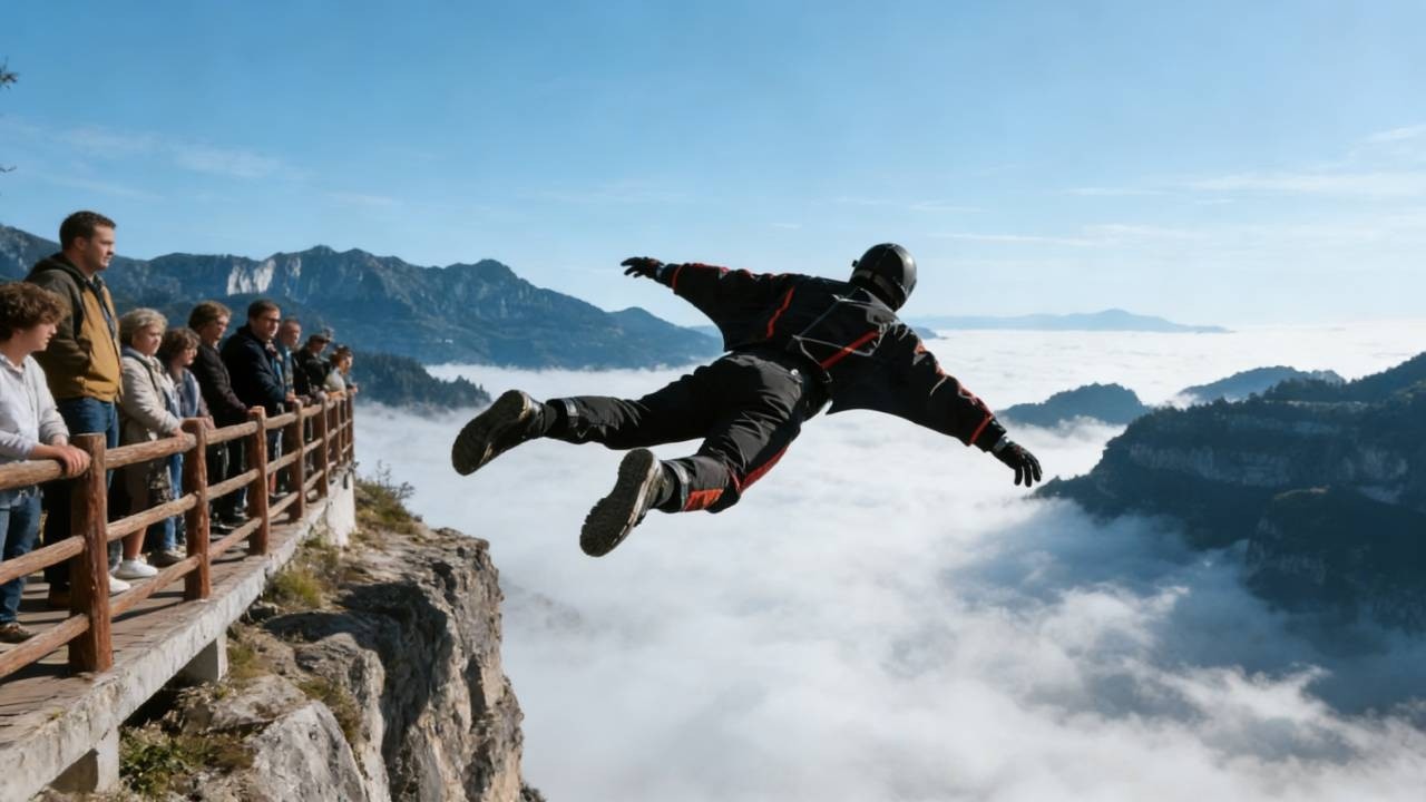 Zhang Shupeng breaks wing suit flying world record#wingsuitflyingzhangshupeng #highwing