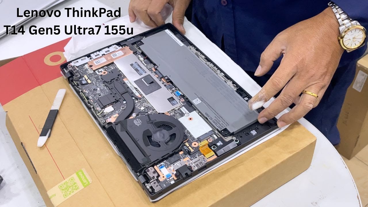 UnBoxing Lenovo ThinkPad T14 Gen5 Black Core Ultra7 155U Upgrade Ram 16GB To 32GB