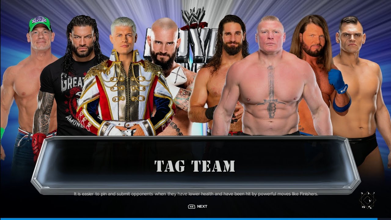 Cody, Roman, Punk & Cena Vs Lesnar, Rollins, Styles & Gunther -Tag Team Elimination Match | WWE 2k25