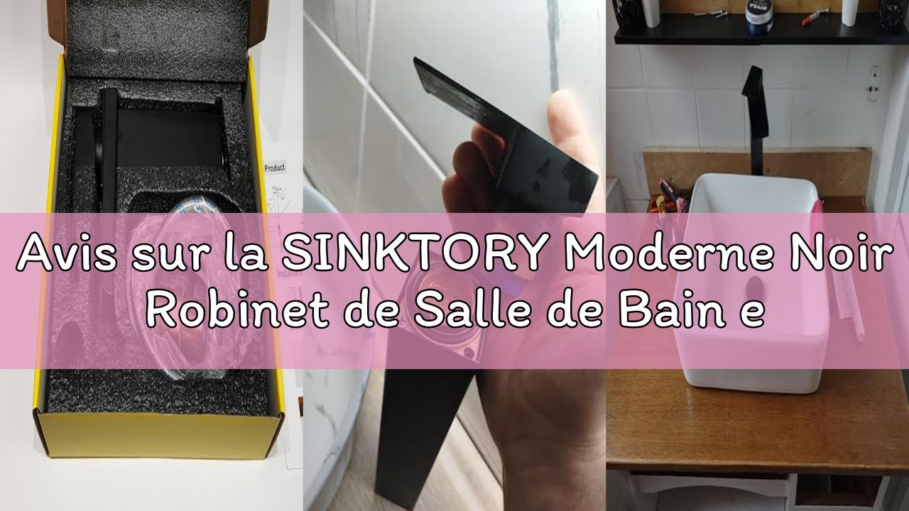 Avis sur la SINKTORY Moderne Noir Robinet de Salle de Bain en Laiton, Mitigeur Lavabo Cascade, Robin