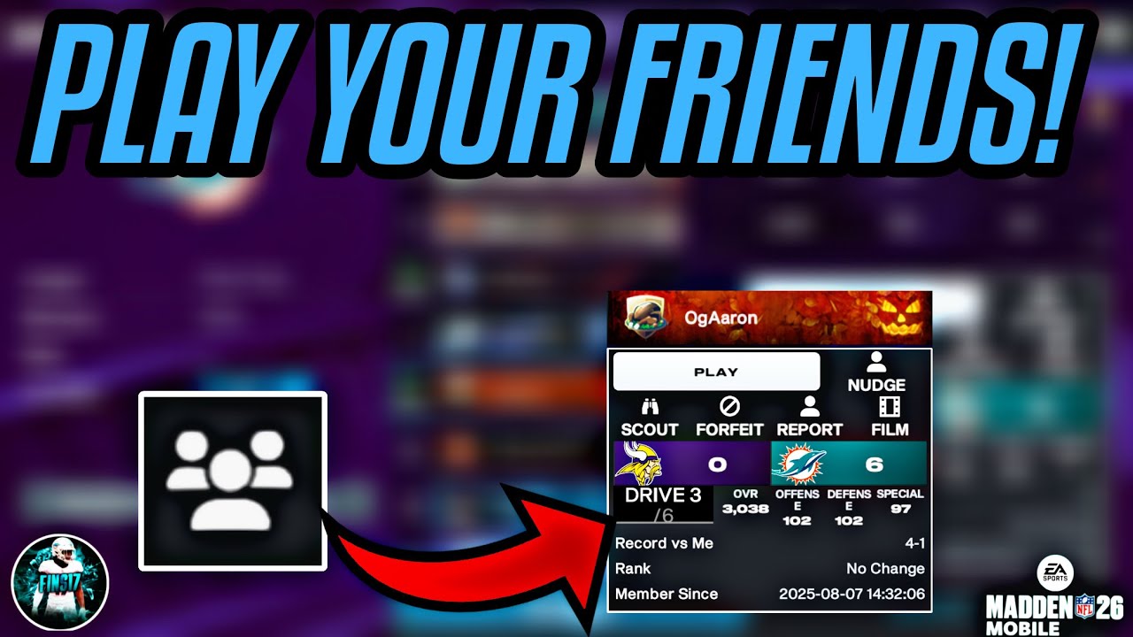 КАК ИГРАТЬ С ДРУЗЬЯМИ В MADDEN MOBILE 26! Madden Mobile 26