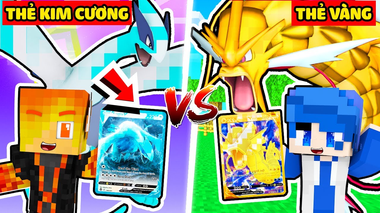 JACKVN TRẬN CHIẾN SỞ HỮU THẺ B&Agrave;I POKEMON KIM CƯƠNG VS V&Agrave;NG TRONG MINECRAFT*THẺ LUGIA, GYARADOS