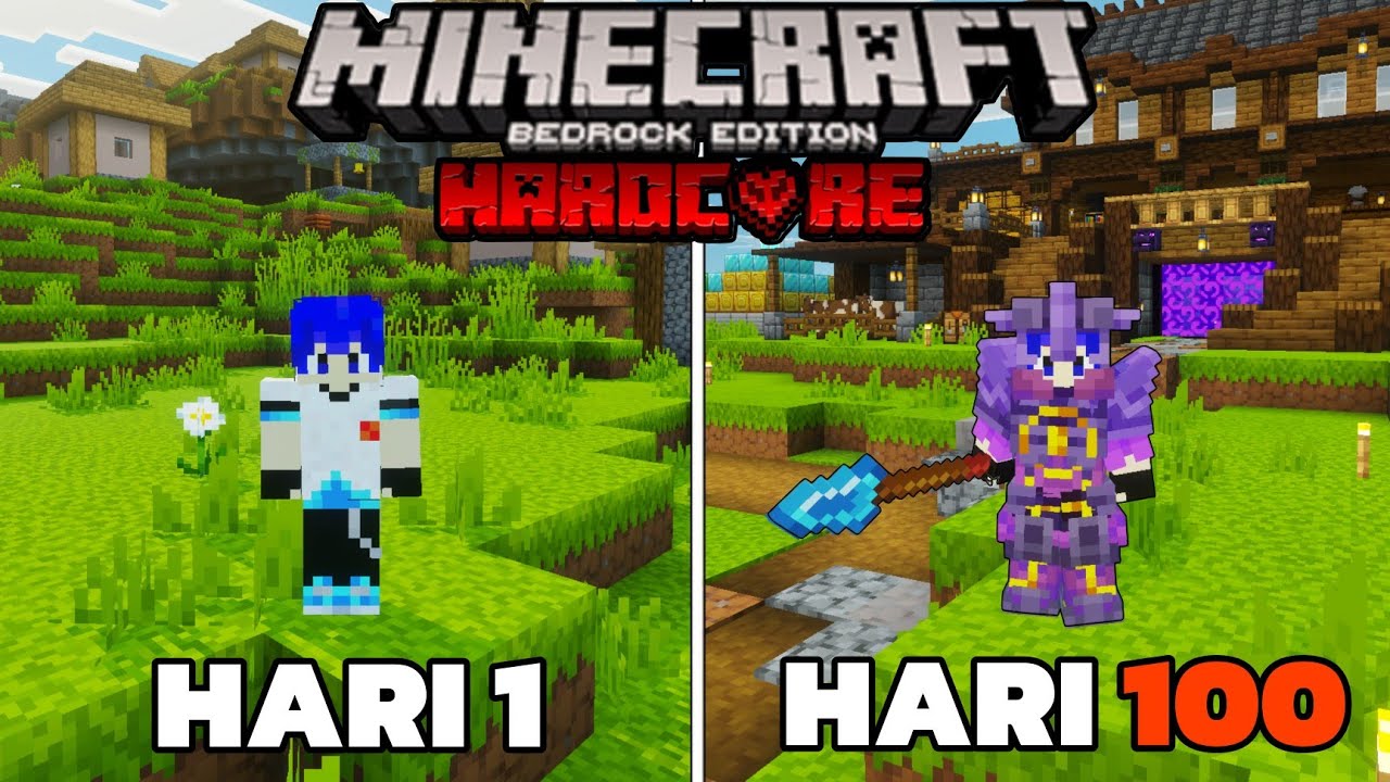 100 Hari Minecraft Hardcore Bedrock Edition