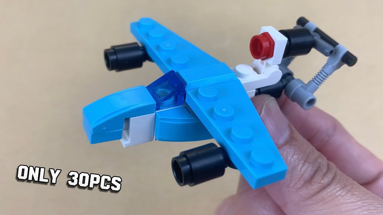 How To Build A very Simple LEGO MOC Airplane With Just 30 Pcs