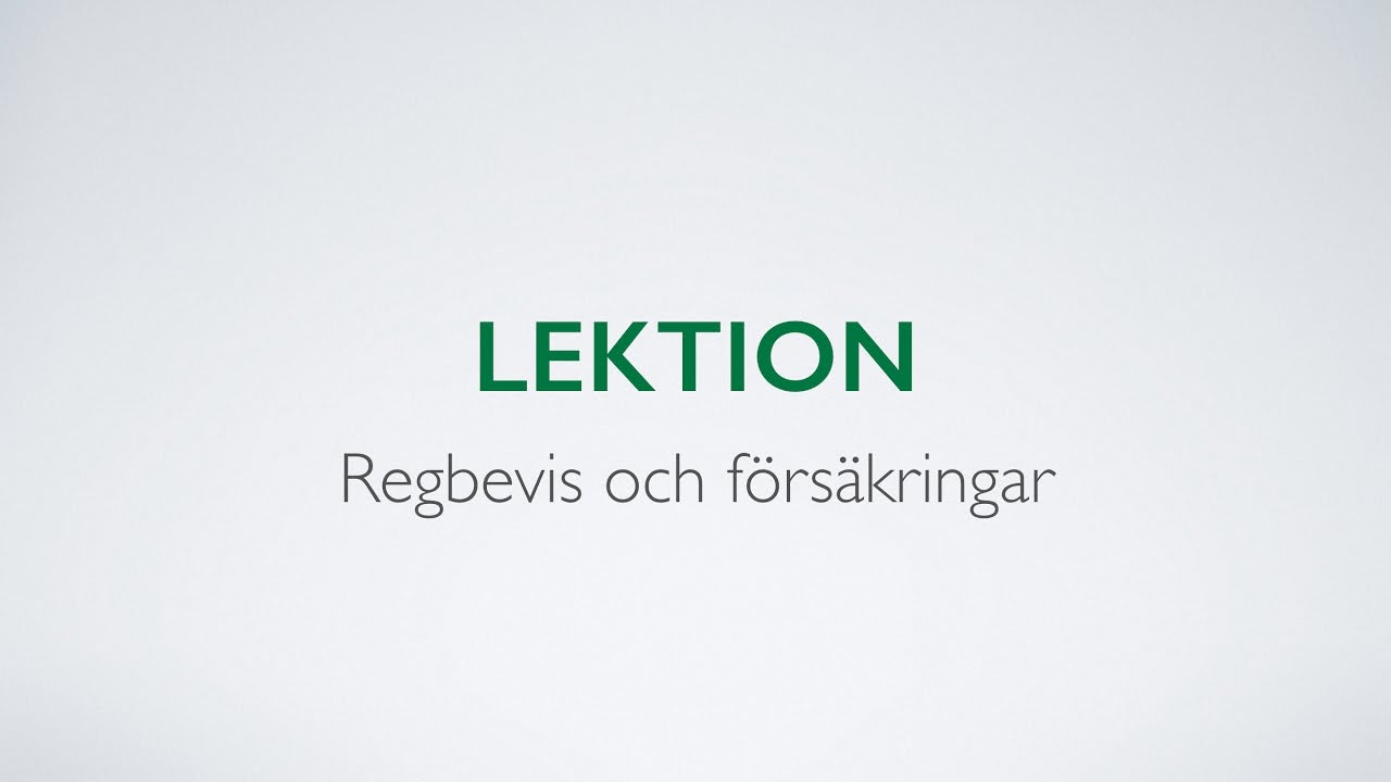 Videoutbildning till körkort - Regbevis och försäkringar  - Biljakten.nu