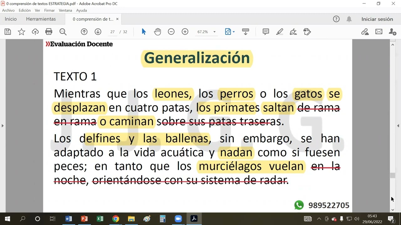 Macrorregla de generalización en textos expositivos