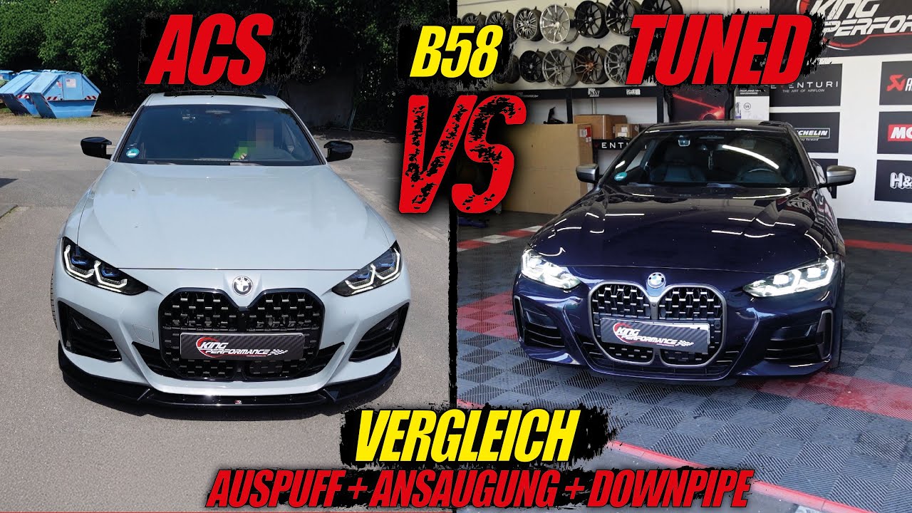 LEGALE Downpipe + legaler Endschalldämpfer + legale Ansaugung passend für BMW M440i G2x - VERGLEICH