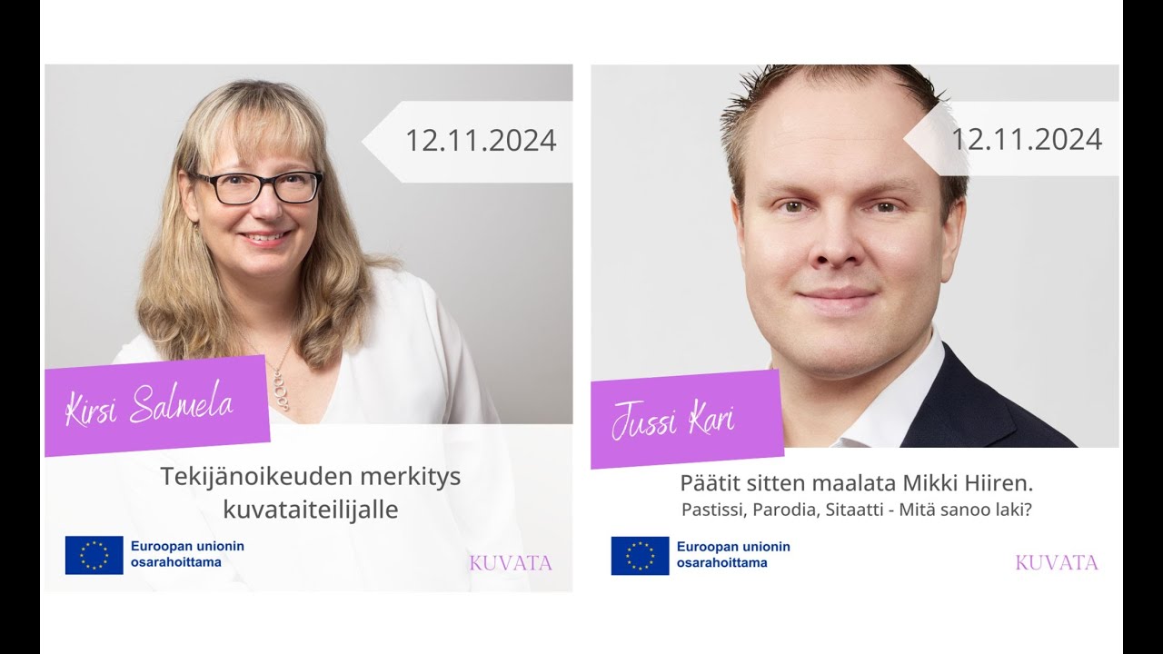 KUVATA webinaari #6: Pastissi, Parodia, Sitaatti - Kirsi Salmela ja Jussi Kari