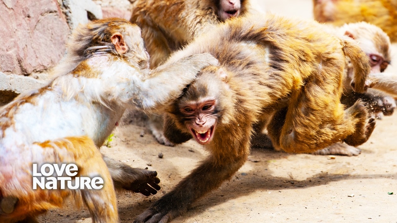 Monkey Street Fight Breaks Out Over Territory | Macaque Island 103