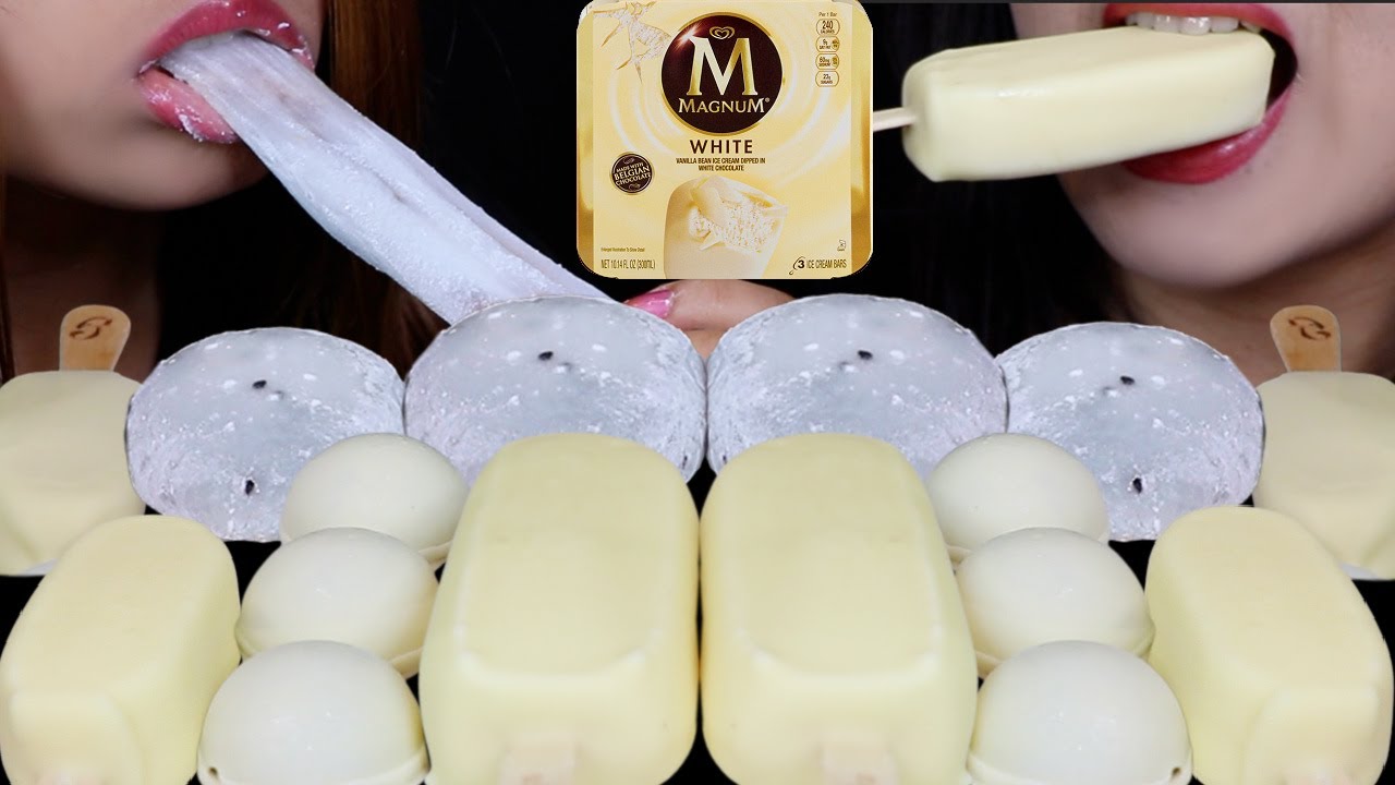 ASMR BIG DAIFUKU CREAM MOCHI, WHITE CHOCOLATE MAGNUM ICE CREAM BARS, CRUNCHY BON BON ICE CREAMS 먹방