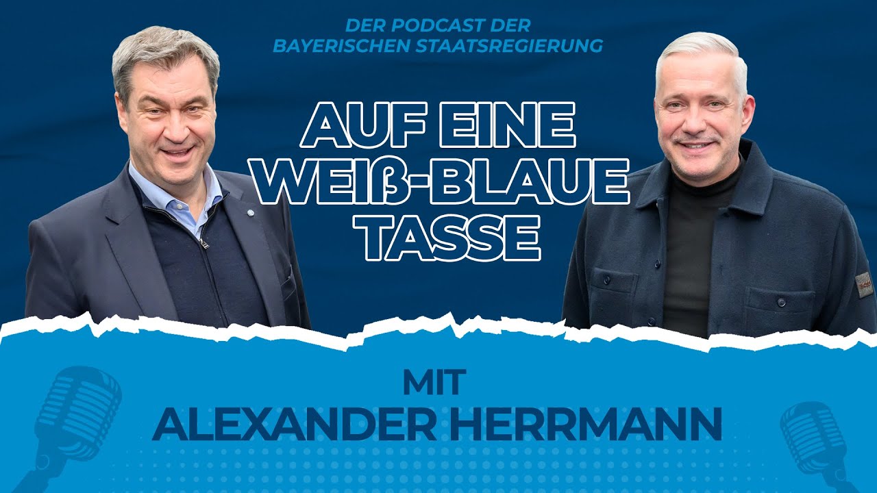 „Auf eine weiß-blaue Tasse“: Ministerpräsident Dr. Markus Söder und Alexander Herrmann - Bayern