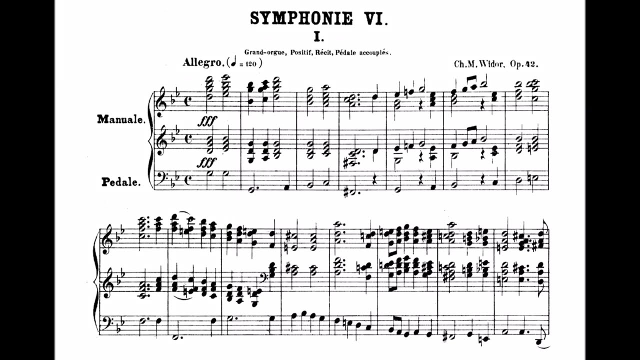 Widor - Symphonie No.6, Op.42 (Score Video)