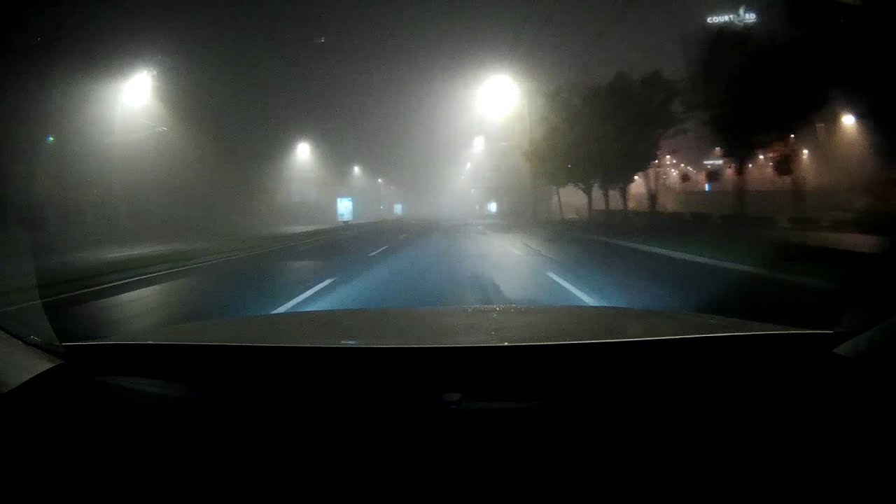 Chisinau foggy night drive (real-time)