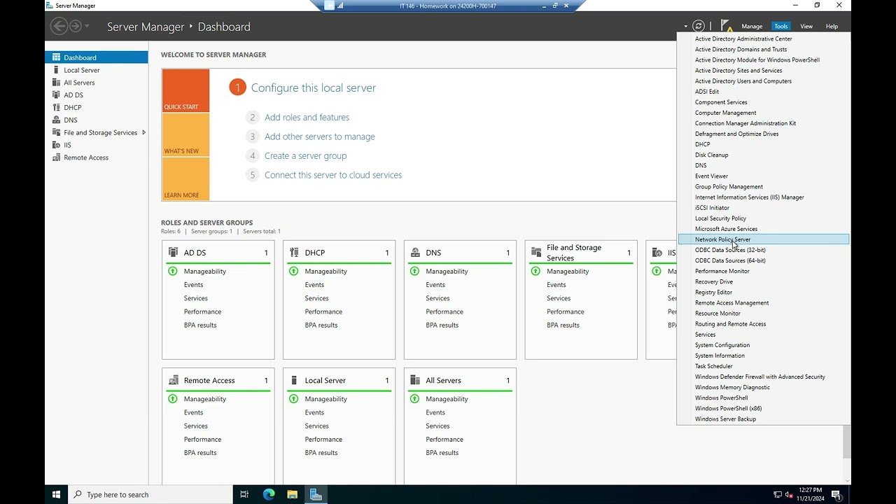 Настройка Windows Server как сервера RADIUS