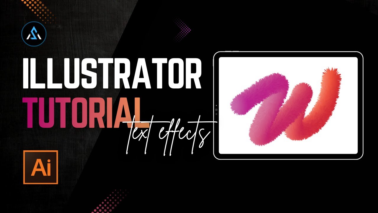 Adobe Illustrator Textured Text Effect | Fluffy Text | Tutorial - Adobe Illustrator Tutorial