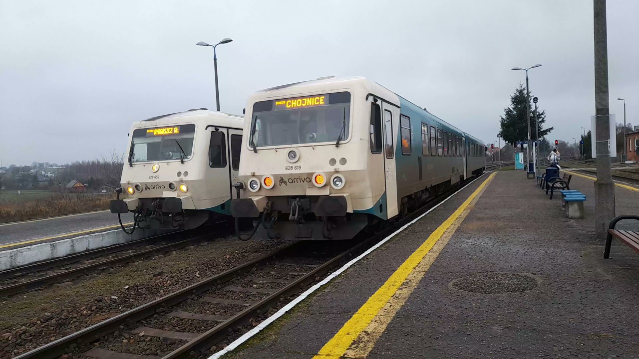 2 Arriva Züge nach Chojnice und Bydgozscz Głowna BR 628 (Ex DB)