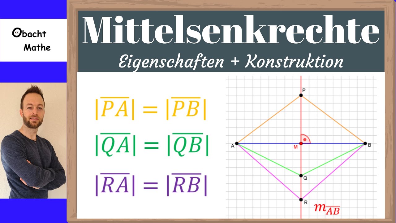 Wie zeichnet man eine Mittelsenkrechte (Konstruktionsbeschreibung) |  ObachtMathe