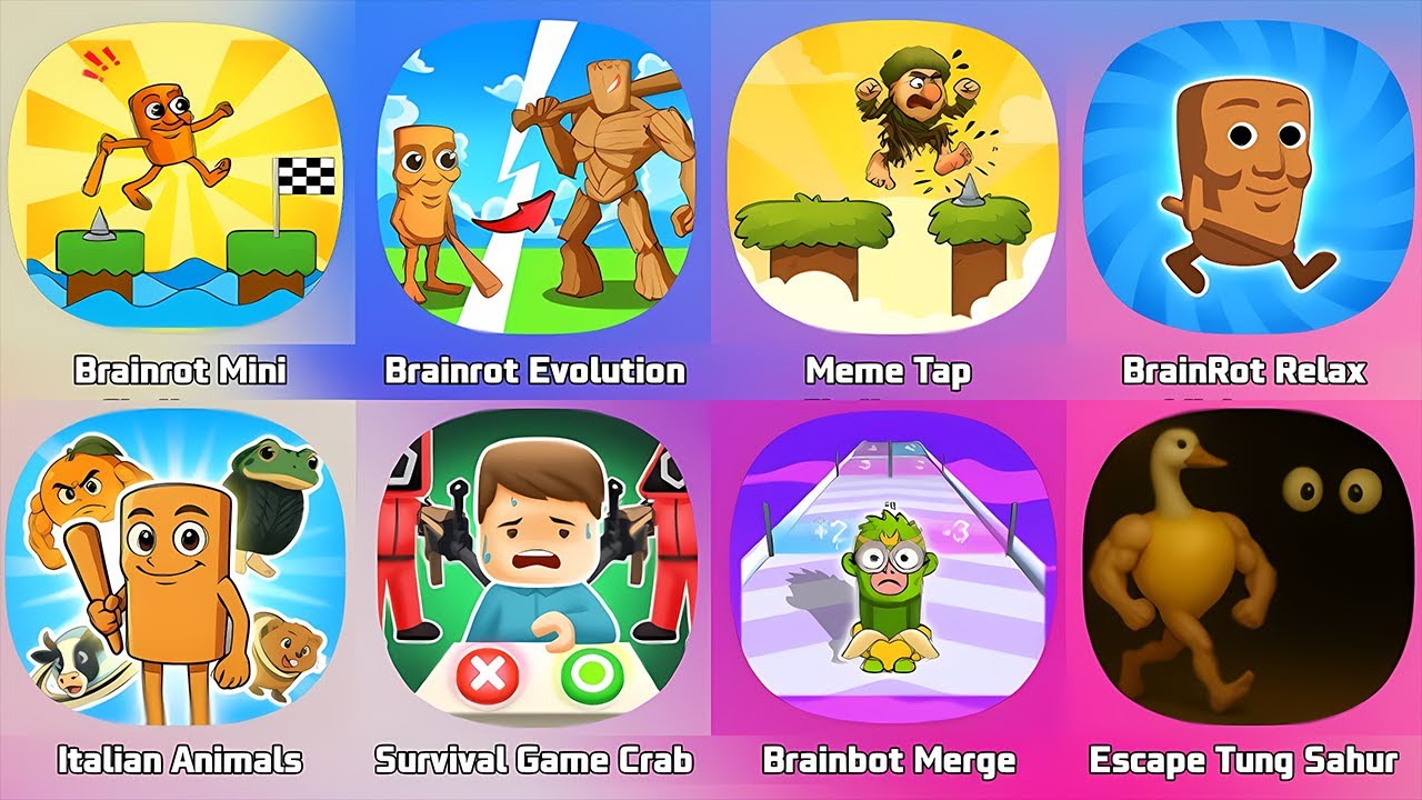 Tip Tap Chill Minigames, Meme Tap Challenge, Brainrot Relax Minigame, Tung Tung Tung Sahur