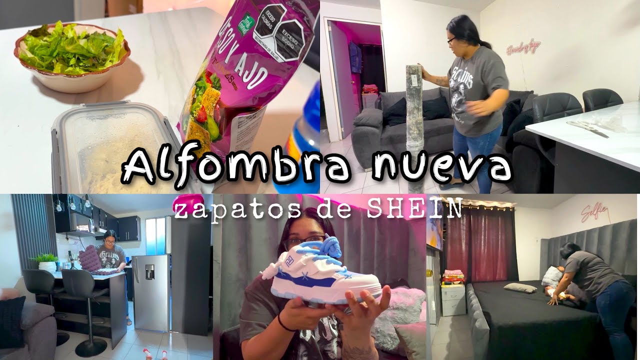 Cambiamos de alfombra ✅ comiendo ensalada 🥗 rutina en casita 🫶🏻✨