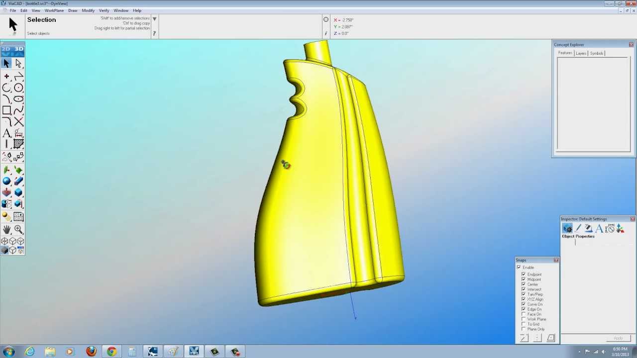 E5 ViaCAD Sweep - Bottle Tutorial